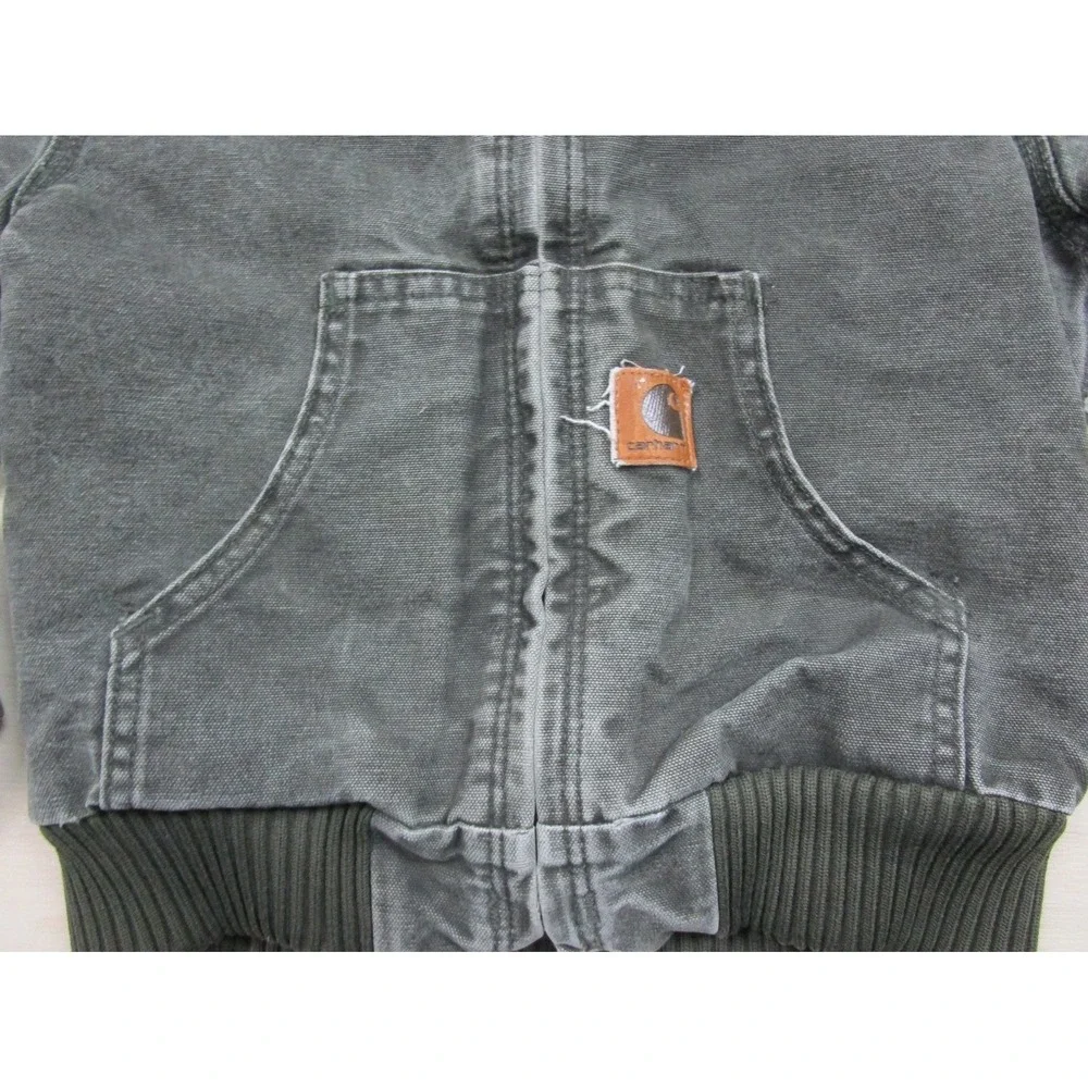Carhartt Active Jacket Youth (S) Duck Canvas Workwear Quilted Liner YYJ130 MOS